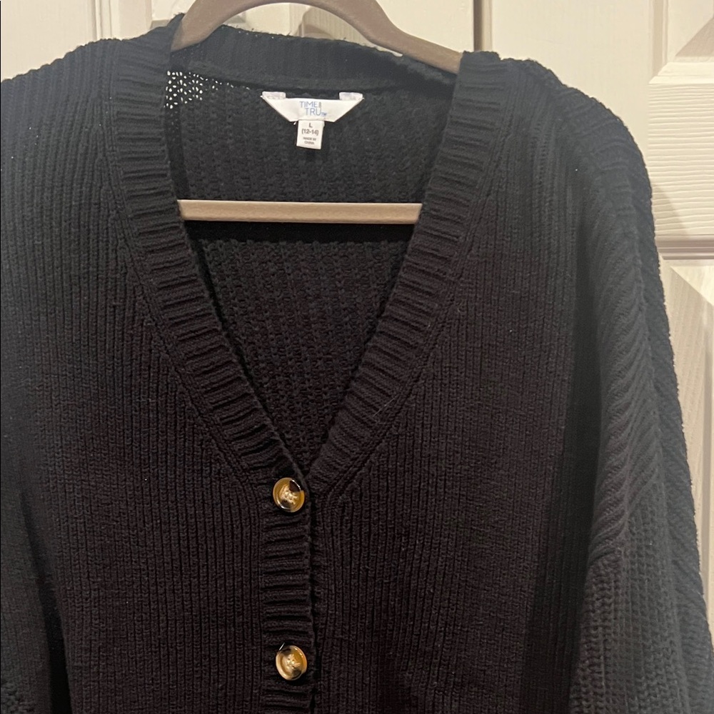Time and Tru Black Button-Up Cardigan - Picture 4 of 11